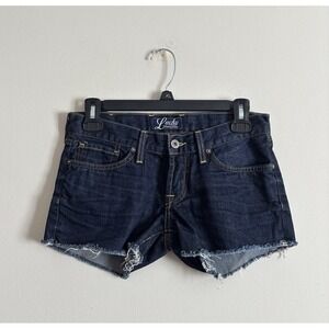 Lucky Brand Riley Shorts‎ Cut Off Fringe Low Rise Size 00 / 24 Denim Boho Hippie